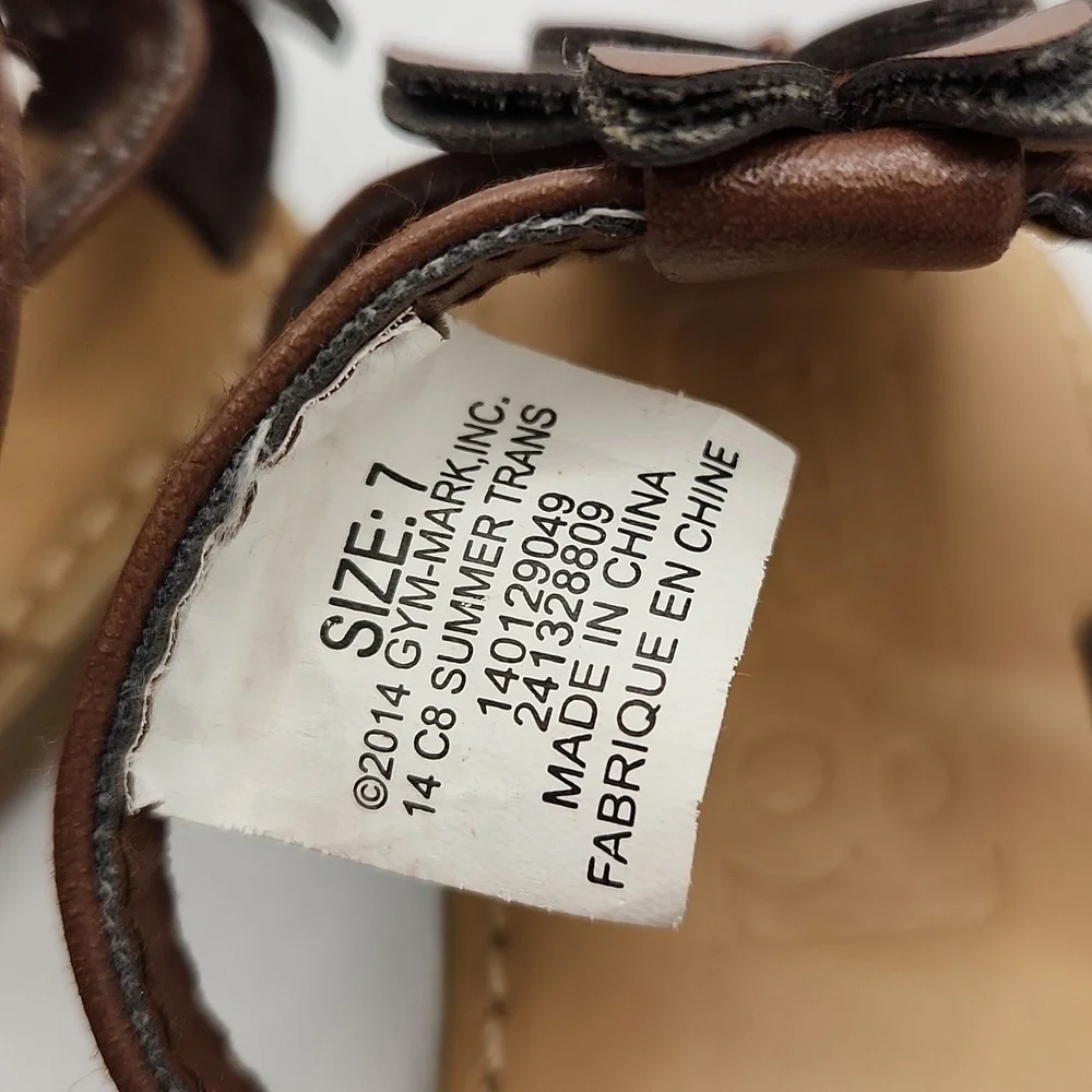 CRAZY 8 Brown Butterfly Thong Sandals Size 7